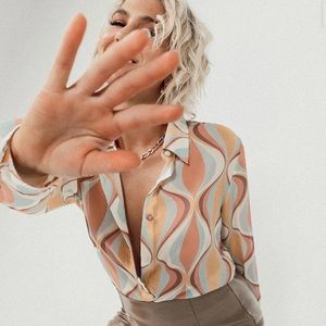 Princess Polly Multicolored Sheer Button Down